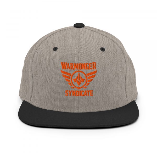 classic-snapback-heather-black-front-68ba599678760.jpg Orange Embroidered Brand Logo Snapback | Premium