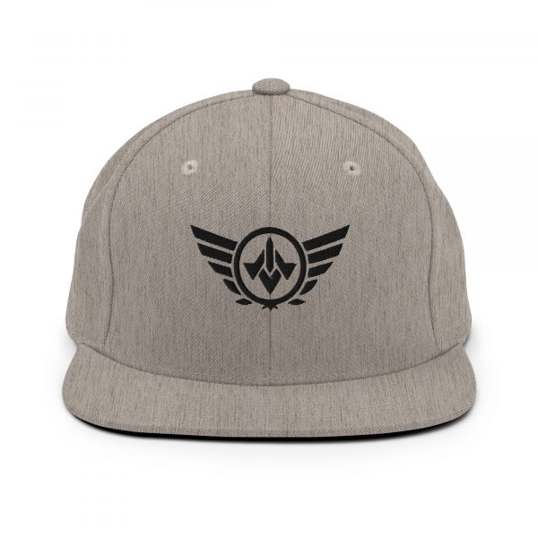 classic-snapback-heather-grey-front-68ba48c2c2cfb.jpg Black Embroidered Logo Snapback | Premium