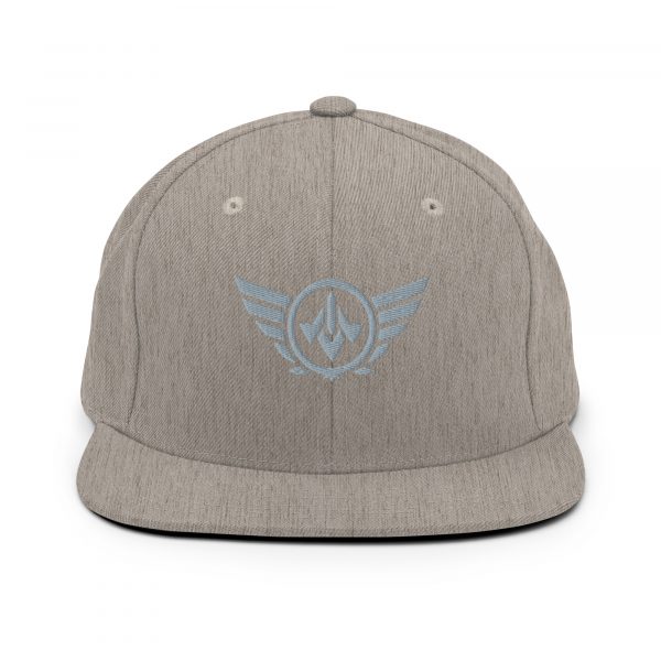 classic-snapback-heather-grey-front-68ba490624032.jpg Grey Embroidered Logo Snapback | Premium