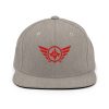 classic-snapback-heather-grey-front-68ba554b31a96.jpg Red Embroidered Logo Snapback | Premium