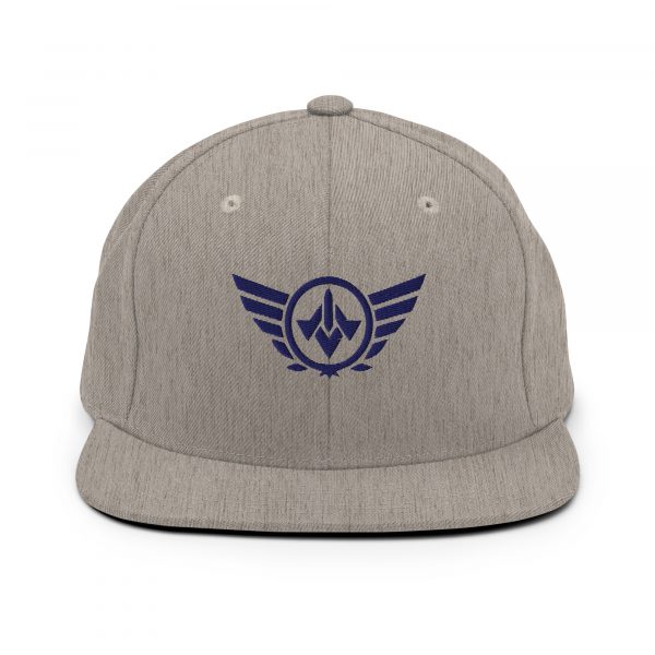 classic-snapback-heather-grey-front-68ba55b72b989.jpg Navy Embroidered Logo Snapback | Premium