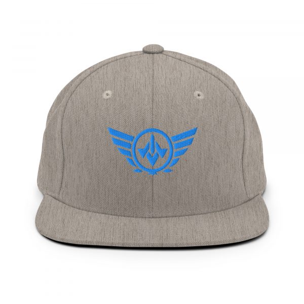 classic-snapback-heather-grey-front-68ba564c10745.jpg Aqua Embroidered Logo Snapback | Premium