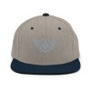 classic-snapback-heather-grey-navy-front-68ba49062148f.jpg Grey Embroidered Logo Snapback | Premium