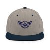 classic-snapback-heather-grey-navy-front-68ba55b728dd4.jpg Navy Embroidered Logo Snapback | Premium
