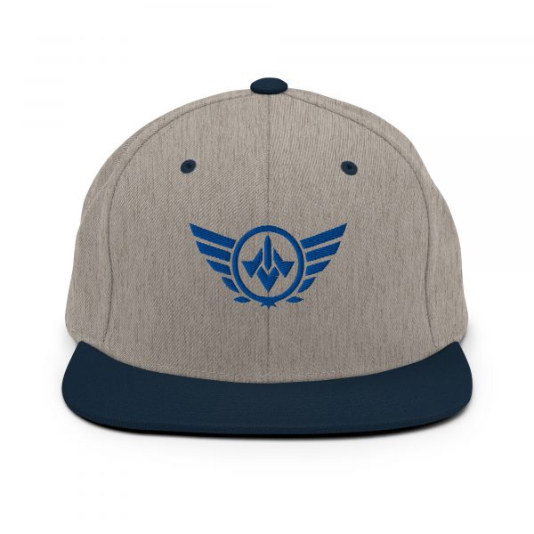classic-snapback-heather-grey-navy-front-68ba5621851de.jpg Royale Embroidered Logo Snapback | Premium