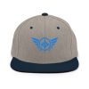 classic-snapback-heather-grey-navy-front-68ba564c0c615.jpg Aqua Embroidered Logo Snapback | Premium