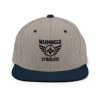 classic-snapback-heather-grey-navy-front-68ba58e69348a.jpg Black Embroidered Brand Logo Snapback | Premium