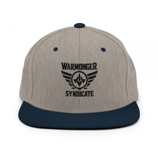 classic-snapback-heather-grey-navy-front-68ba58e69348a.jpg Black Embroidered Brand Logo Snapback | Premium