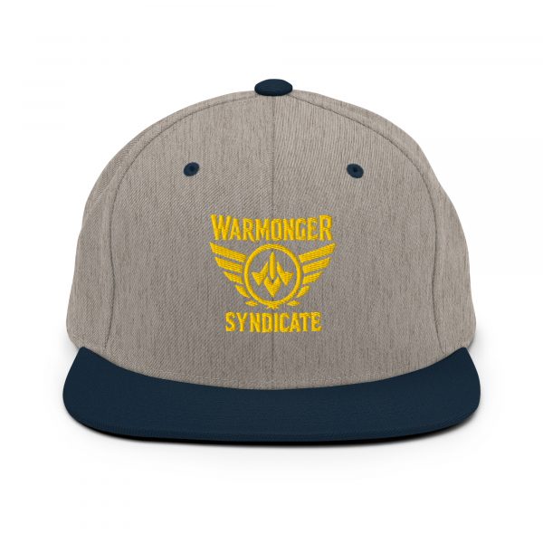 classic-snapback-heather-grey-navy-front-68ba596fda95f.jpg Gold Embroidered Brand Logo Snapback | Premium