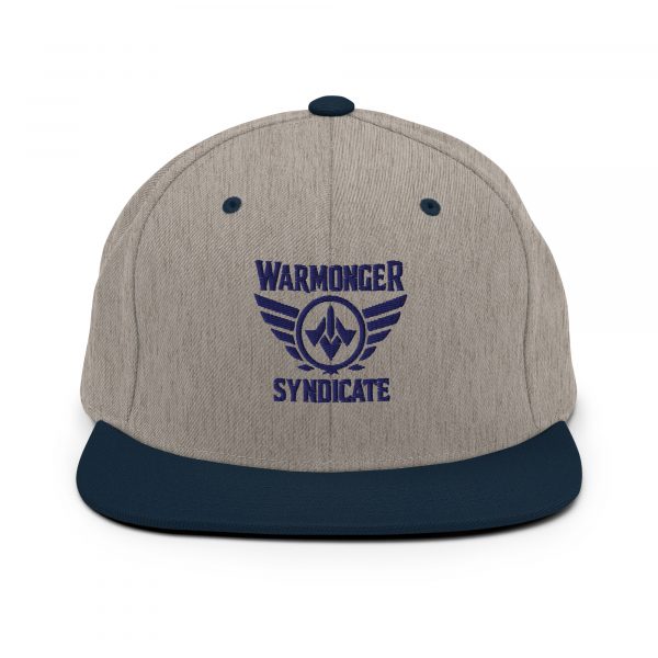 classic-snapback-heather-grey-navy-front-68ba5a8c1f329.jpg Navy Embroidered Brand Logo Snapback | Premium