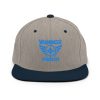 classic-snapback-heather-grey-navy-front-68ba5af5bc654.jpg Aqua Embroidered Brand Logo Snapback | Premium