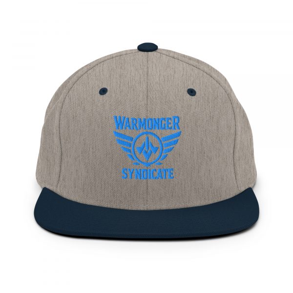 classic-snapback-heather-grey-navy-front-68ba5af5bc654.jpg Aqua Embroidered Brand Logo Snapback | Premium