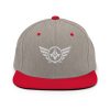 classic-snapback-heather-grey-red-front-68ba48546397e.jpg White Embroidered Logo Snapback | Premium