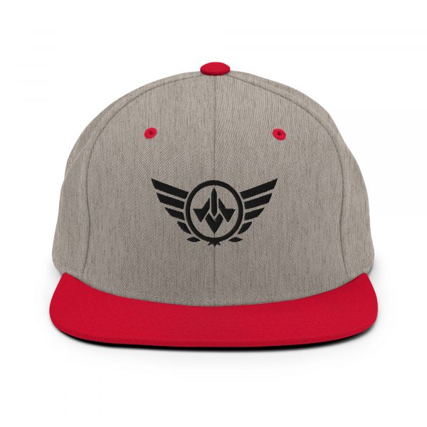 classic-snapback-heather-grey-red-front-68ba48c2c1620.jpg Black Embroidered Logo Snapback | Premium
