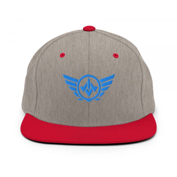 classic-snapback-heather-grey-red-front-68ba564c0ec68.jpg Aqua Embroidered Logo Snapback | Premium