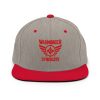Red Embroidered Brand Logo Snapback | Premium