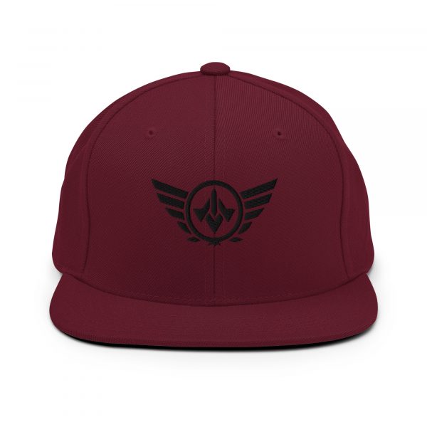 classic-snapback-maroon-front-68ba48c2b4ed9.jpg Black Embroidered Logo Snapback | Premium