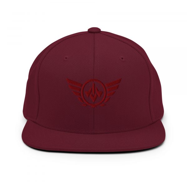 Maroon Embroidered Logo Snapback | Premium