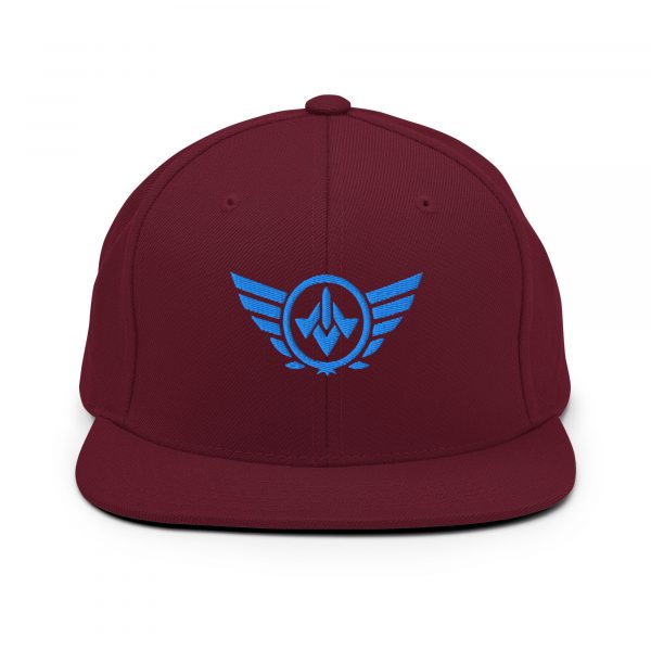 classic-snapback-maroon-front-68ba564c01ddf.jpg Aqua Embroidered Logo Snapback | Premium