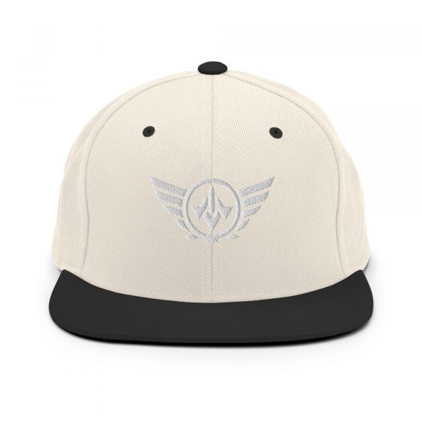 classic-snapback-natural-black-front-68ba4854664fe.jpg White Embroidered Logo Snapback | Premium