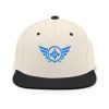 classic-snapback-natural-black-front-68ba564c11de8.jpg Aqua Embroidered Logo Snapback | Premium