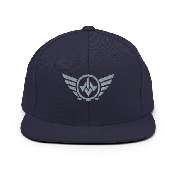 classic-snapback-navy-front-68ba490618774.jpg Grey Embroidered Logo Snapback | Premium