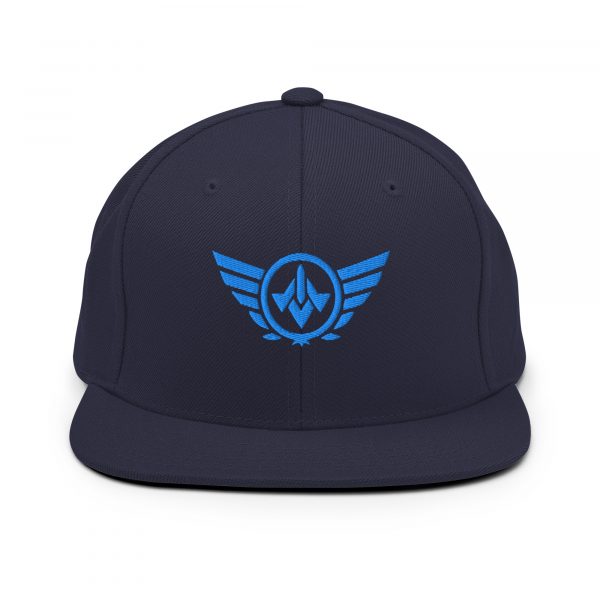 classic-snapback-navy-front-68ba564c0356c.jpg Aqua Embroidered Logo Snapback | Premium