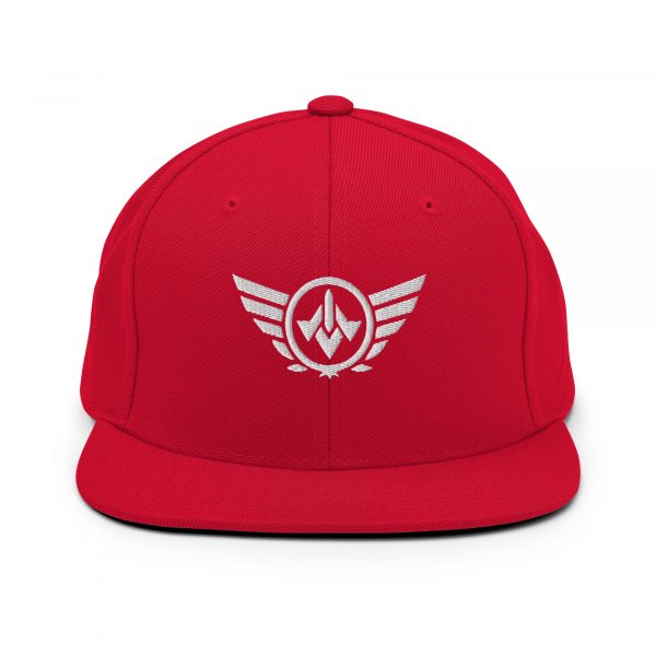 classic-snapback-red-front-68ba48545ce24.jpg White Embroidered Logo Snapback | Premium