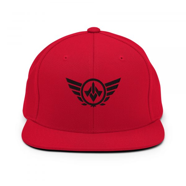 classic-snapback-red-front-68ba48c2b9469.jpg Black Embroidered Logo Snapback | Premium