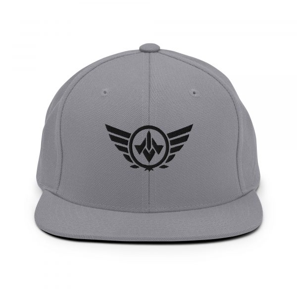 classic-snapback-silver-front-68ba48c2bdbdd.jpg Black Embroidered Logo Snapback | Premium