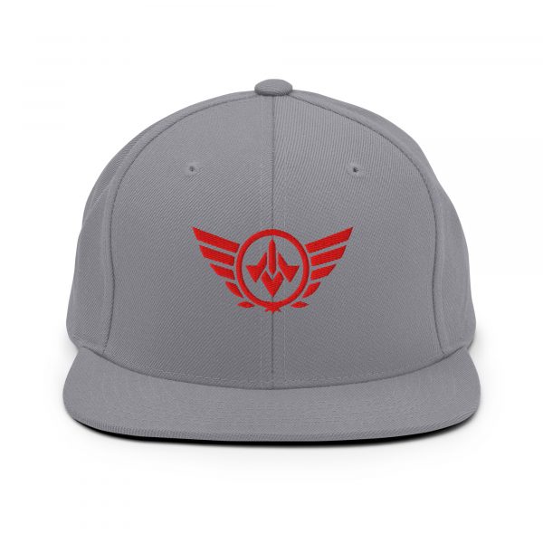 classic-snapback-silver-front-68ba554b2e79e.jpg Red Embroidered Logo Snapback | Premium