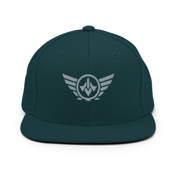 classic-snapback-spruce-front-68ba49061a454.jpg Grey Embroidered Logo Snapback | Premium