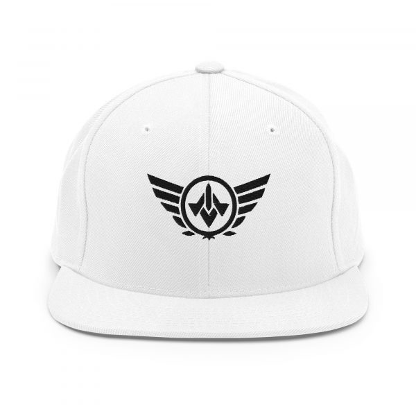 classic-snapback-white-front-68ba48c2c70a0.jpg Black Embroidered Logo Snapback | Premium