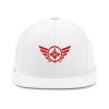 classic-snapback-white-front-68ba554b3436f.jpg Red Embroidered Logo Snapback | Premium