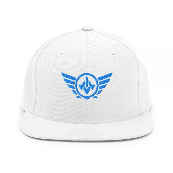 classic-snapback-white-front-68ba564c134f9.jpg Aqua Embroidered Logo Snapback | Premium