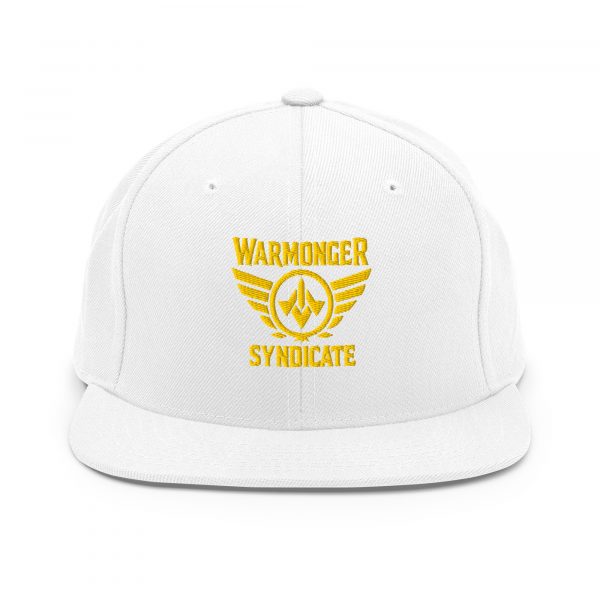 classic-snapback-white-front-68ba596fe3187.jpg Gold Embroidered Brand Logo Snapback | Premium