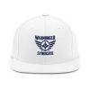 classic-snapback-white-front-68ba5a8c23dd1.jpg Navy Embroidered Brand Logo Snapback | Premium