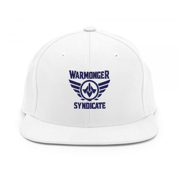 classic-snapback-white-front-68ba5a8c23dd1.jpg Navy Embroidered Brand Logo Snapback | Premium