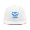 classic-snapback-white-front-68ba5af5c2631.jpg Aqua Embroidered Brand Logo Snapback | Premium