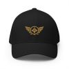 closed-back-structured-cap-black-front-68bb55d1367cc.jpg Old Gold Embroidered Logo Structured Cap | Flexfit