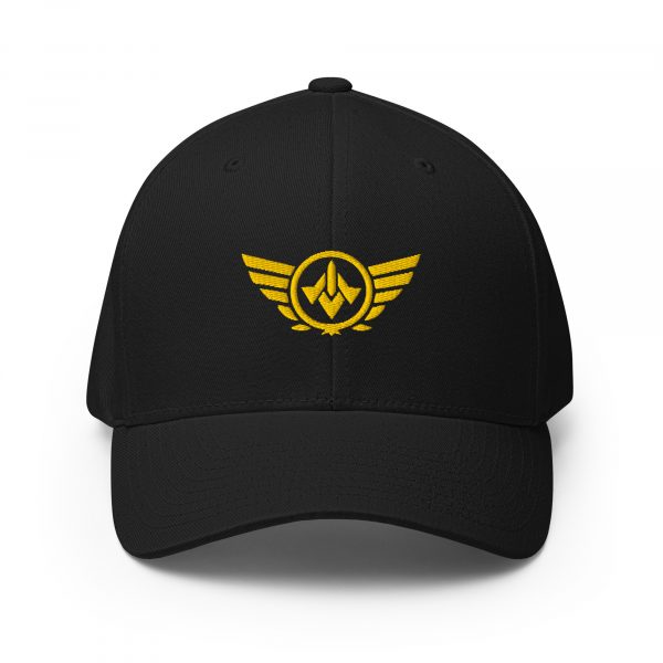 closed-back-structured-cap-black-front-68bb56a82ceeb.jpg Gold Embroidered Logo Structured Cap | Flexfit