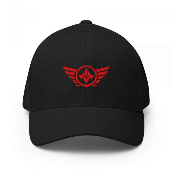 Red Embroidered Logo Structured Cap | Flexfit