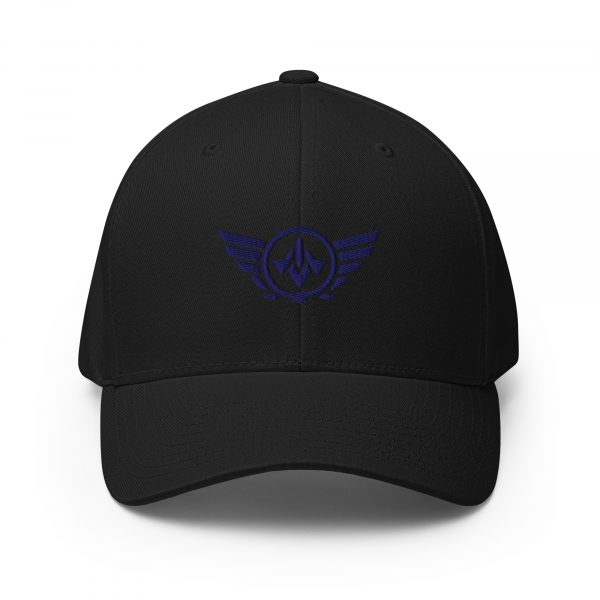 Navy Embroidered Logo Structured Cap | Flexfit