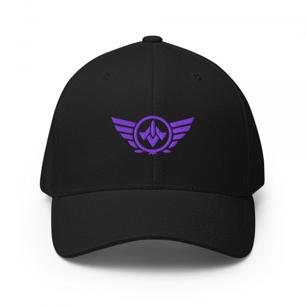 closed-back-structured-cap-black-front-68bb5a1180db9.jpg Purple Embroidered Logo Structured Cap | Flexfit