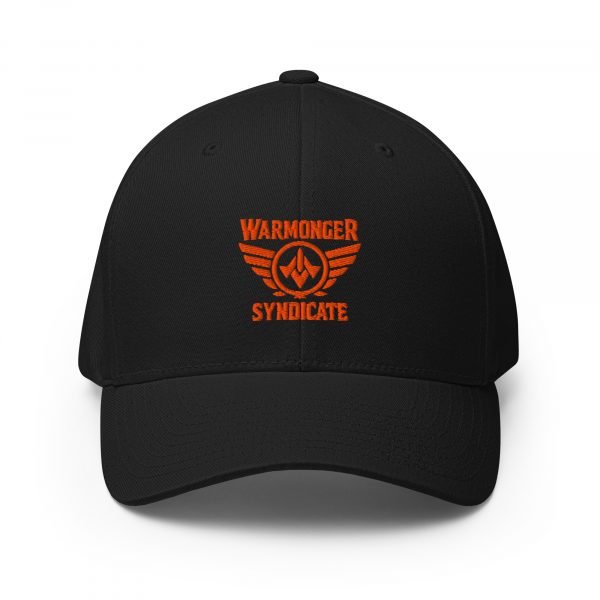 closed-back-structured-cap-black-front-68bb5c9066fd9.jpg Orange Embroidered Brand Logo Structured Cap | Flexfit