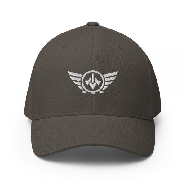 closed-back-structured-cap-dark-grey-front-68bb53ae4d3dc.jpg White Embroidered Logo Structured Cap | Flexfit