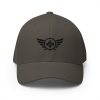 closed-back-structured-cap-dark-grey-front-68bb555131ab5.jpg Black Embroidered Logo Structured Cap | Flexfit