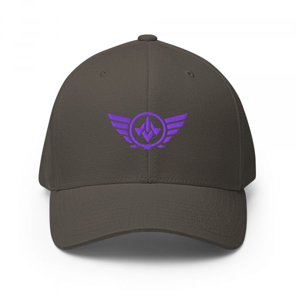 closed-back-structured-cap-dark-grey-front-68bb5a1183c2d.jpg Purple Embroidered Logo Structured Cap | Flexfit