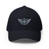 closed-back-structured-cap-dark-navy-front-68bb559f280de.jpg Grey Embroidered Logo Structured Cap | Flexfit