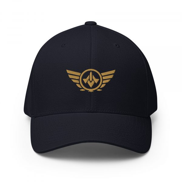 closed-back-structured-cap-dark-navy-front-68bb55d13612c.jpg Old Gold Embroidered Logo Structured Cap | Flexfit